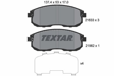 Set placute frana Textar 2163301