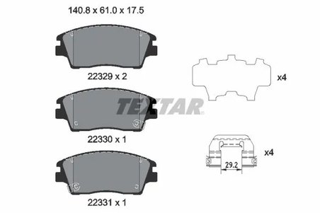 SET PLACUTE FRANA TEXTAR 2232901 - Compatibil cu HYUNDAI, KIA