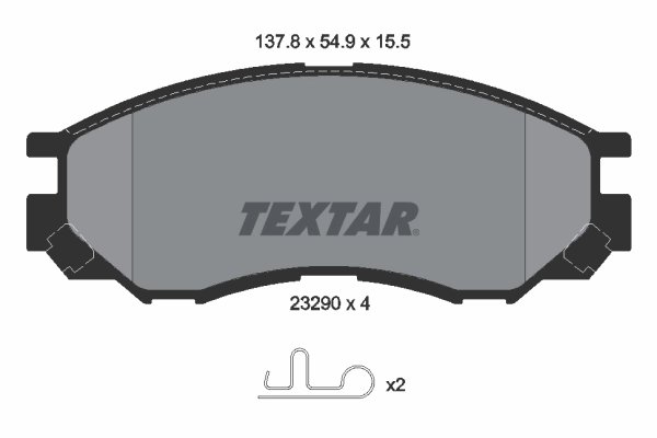 SET PLACUTE FRANA TEXTAR 2329002 - Compatibil cu CHANGFENG, FENGXING, HAFEI, LANDWIND (JMC), MITSUBISHI, SHUANGHUAN, ZHONGXING (