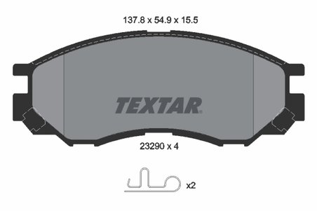 SET PLACUTE FRANA TEXTAR 2329002 - Compatibil cu CHANGFENG, FENGXING, HAFEI, LANDWIND (JMC), MITSUBISHI, SHUANGHUAN, ZHONGXING (