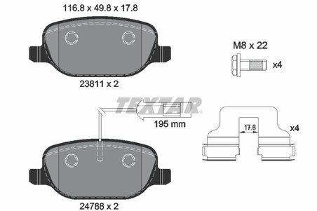 Set placute frana Textar 2381101