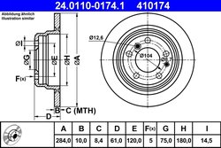 DISC FRANA ATE 24.0110-0174.1 - Compatibil cu BMW