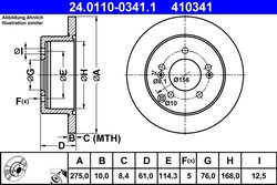 DISC FRANA ATE 24.0110-0341.1 - Compatibil cu KIA