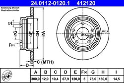 DISC FRANA ATE 24.0112-0120.1 - Compatibil cu BMW