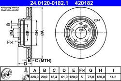 DISC FRANA ATE 24.0120-0182.1 - Compatibil cu BMW