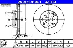 DISC FRANA ATE 24.0121-0104.1 - Compatibil cu HONDA