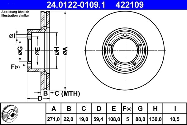 Disc frana ATE 24.0122-0109.1