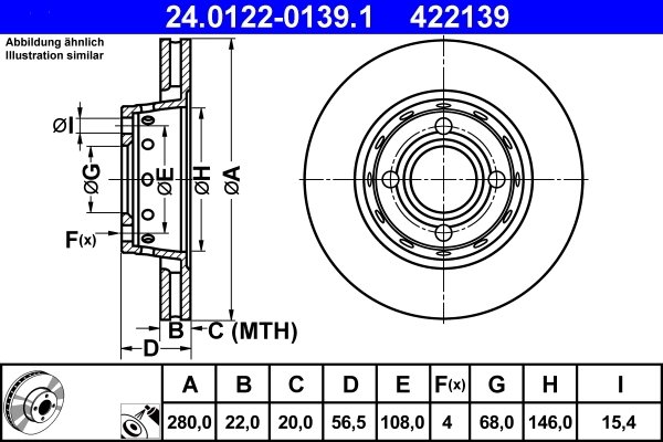 Disc frana ATE 24.0122-0139.1