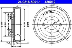Tambur frana ATE 24.0218-5001.1