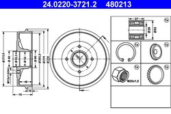TAMBUR FRANA ATE 24.0220-3721.2 - Compatibil cu DACIA, RENAULT