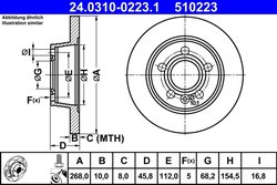 DISC FRANA ATE 24.0310-0223.1 - Compatibil cu FORD, SEAT, VW