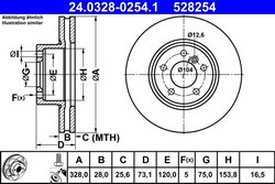Disc frana ATE 24.0328-0254.1