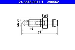 SURUB/SUPAPA AERISIRE ATE 24.3518-0017.1 - Piesa auto compatibila cu mai multe marci