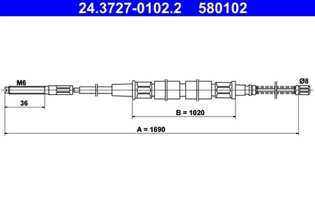 Cablu frana de mana ATE 24.3727-0102.2