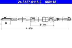 CABLU FRANA DE MANA ATE 24.3727-0118.2 - Compatibil cu VW