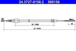 CABLU FRANA DE MANA ATE 24.3727-0156.2 - Compatibil cu VW