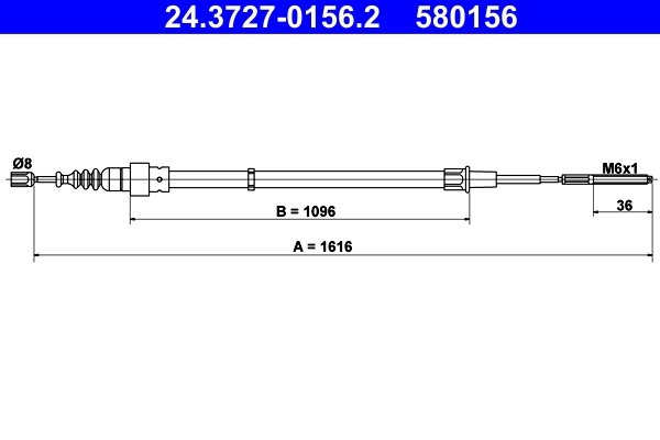 Cablu frana de mana ATE 24.3727-0156.2