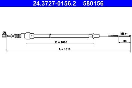Cablu frana de mana ATE 24.3727-0156.2