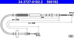 CABLU FRANA DE MANA ATE 24.3727-0182.2 - Compatibil cu AUDI