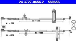 CABLU FRANA DE MANA ATE 24.3727-0656.2 - Compatibil cu FORD