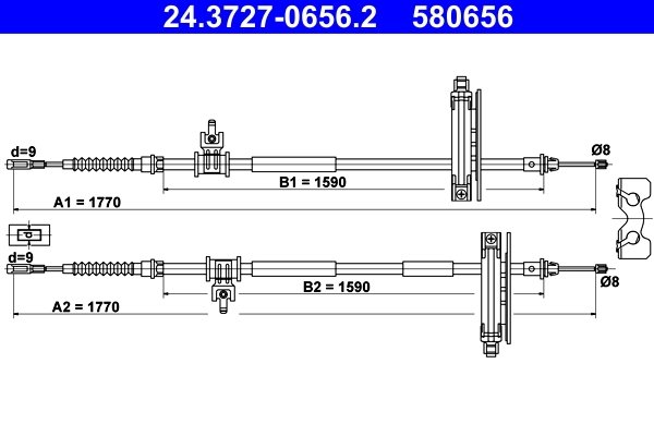 Cablu frana de mana ATE 24.3727-0656.2