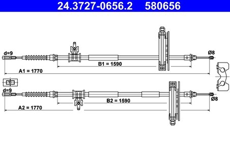 Cablu frana de mana ATE 24.3727-0656.2