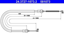 CABLU FRANA DE MANA ATE 24.3727-1073.2 - Compatibil cu DACIA, RENAULT