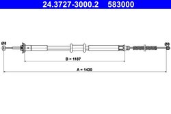 CABLU FRANA DE MANA ATE 24.3727-3000.2 - Compatibil cu LANCIA