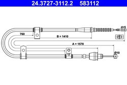 CABLU FRANA DE MANA ATE 24.3727-3112.2 - Compatibil cu HYUNDAI