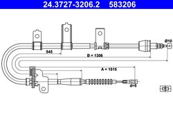 CABLU FRANA DE MANA ATE 24.3727-3206.2 - Compatibil cu KIA