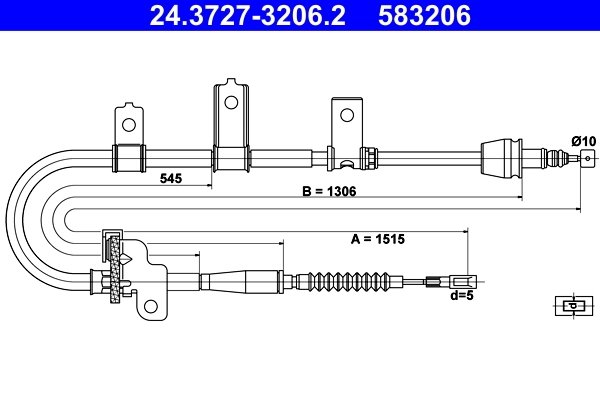 Cablu frana de mana ATE 24.3727-3206.2