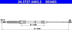 CABLU FRANA DE MANA ATE 24.3727-3403.2 - Compatibil cu AUDI, SEAT, VW