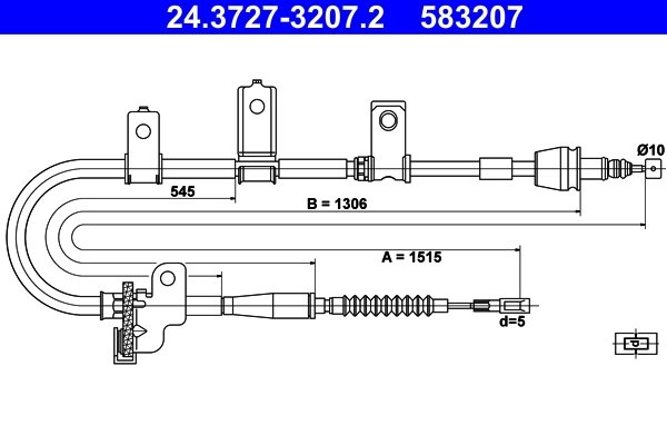 CABLU FRANA DE MANA ATE 24.3727-3207.2 - Compatibil cu KIA