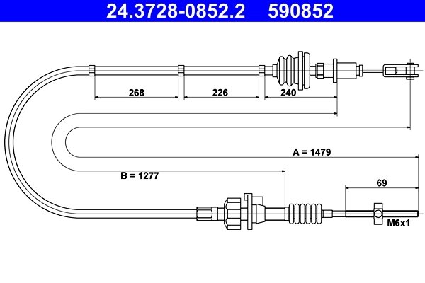 Cablu ambreiaj ATE 24.3728-0852.2