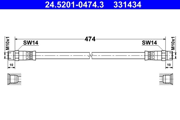 FURTUN FRANA ATE 24.5201-0474.3 - Compatibil cu MERCEDES-BENZ