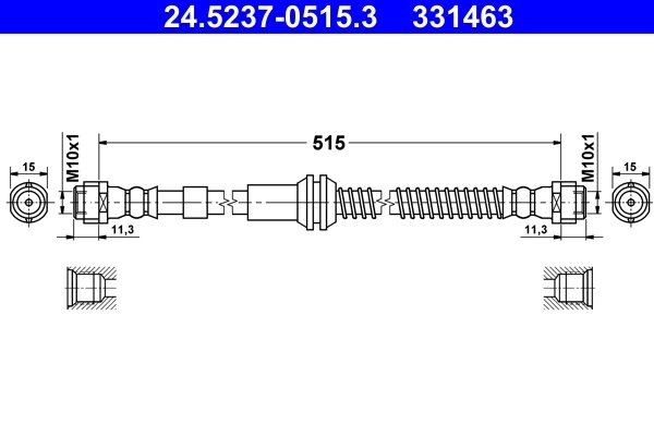 FURTUN FRANA ATE 24.5237-0515.3 - Compatibil cu AUDI, PORSCHE, VW