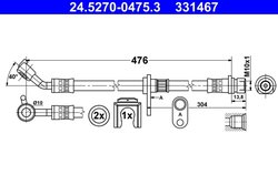 FURTUN FRANA ATE 24.5270-0475.3 - Compatibil cu HONDA