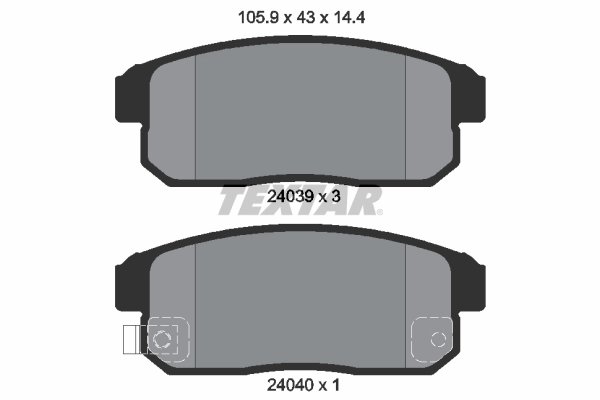 SET PLACUTE FRANA TEXTAR 2403901 - Compatibil cu MAZDA, NISSAN (DFAC)