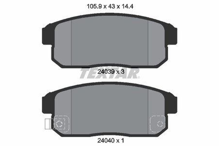 SET PLACUTE FRANA TEXTAR 2403901 - Compatibil cu MAZDA, NISSAN (DFAC)