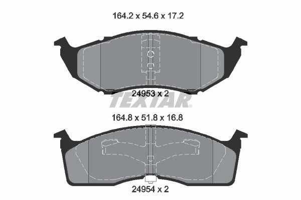 SET PLACUTE FRANA TEXTAR 2495301 - Compatibil cu CHRYSLER, DODGE, PLYMOUTH