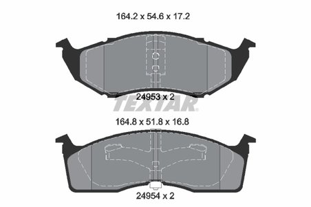 SET PLACUTE FRANA TEXTAR 2495301 - Compatibil cu CHRYSLER, DODGE, PLYMOUTH