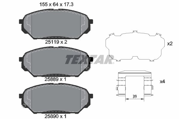 Set placute frana Textar 2511901
