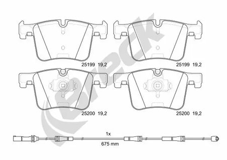 SET PLACUTE FRANA BRECK 25199 00 551 00 - Compatibil cu BMW