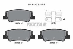 SET PLACUTE FRANA TEXTAR 2648401 - Compatibil cu HYUNDAI, HYUNDAI (BEIJING), KIA