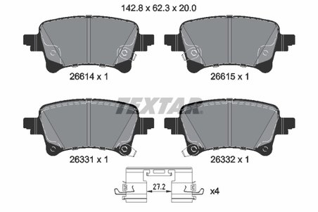 SET PLACUTE FRANA TEXTAR 2661401 - Compatibil cu JEEP