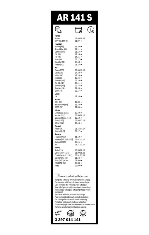 Lamela stergator BOSCH 3 397 014 141