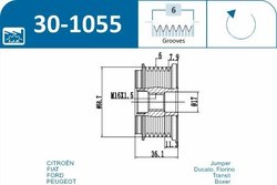 FULIE ALTERNATOR IJS GROUP 30-1055 - Compatibil cu CITROEN, FIAT, FORD, PEUGEOT