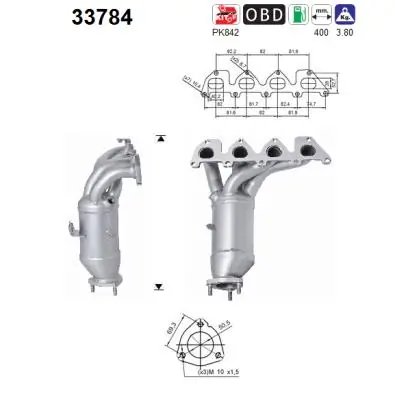 CATALIZATOR AS 33784 - Compatibil cu SEAT, SKODA, VW