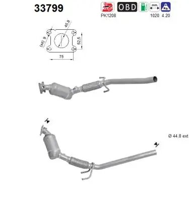 CATALIZATOR AS 33799 - Compatibil cu SEAT, SKODA, VW