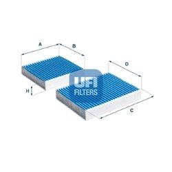 FILTRU AER HABITACLU UFI 34.164.00 - Compatibil cu AUDI, CITROEN, DS, GAZ, PEUGEOT
